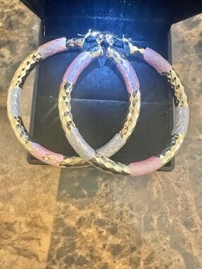 NWT Color Block Hoop Earrings